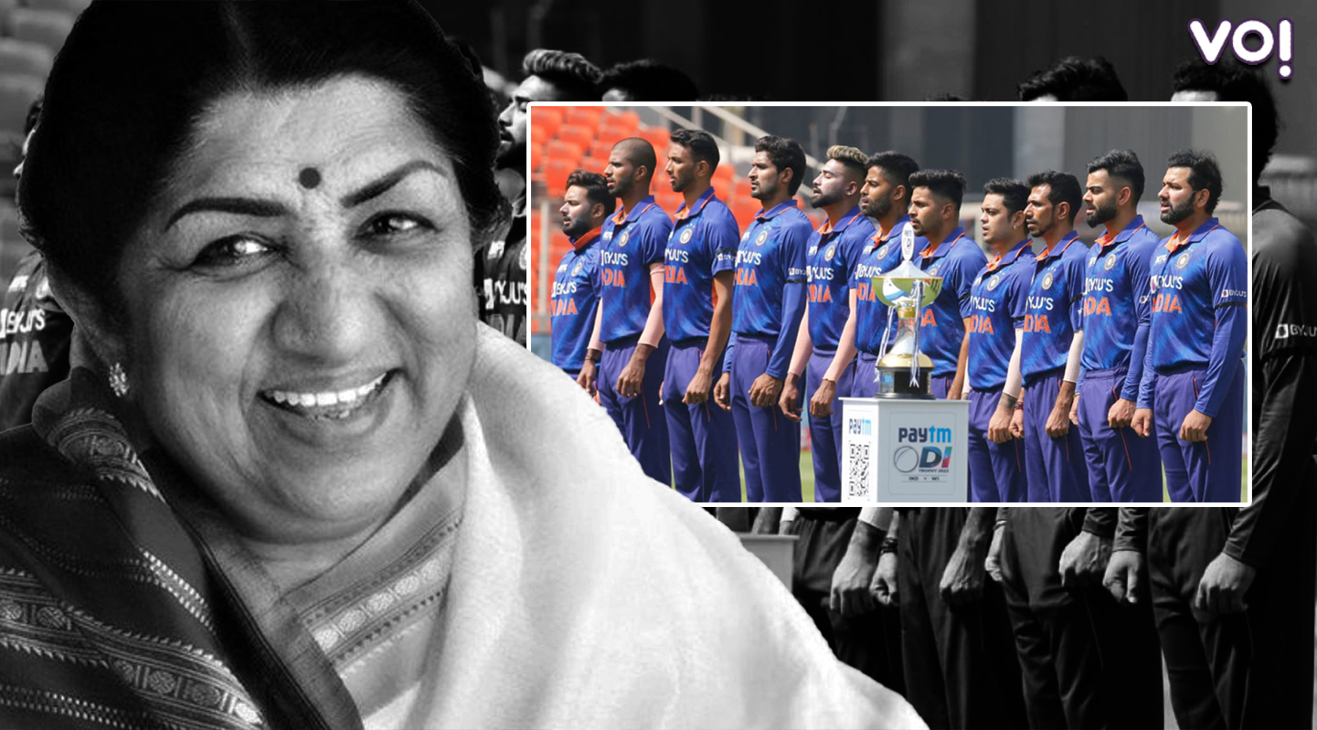 Indian cricket team tied a black band in honor of Lata Mangeshkar