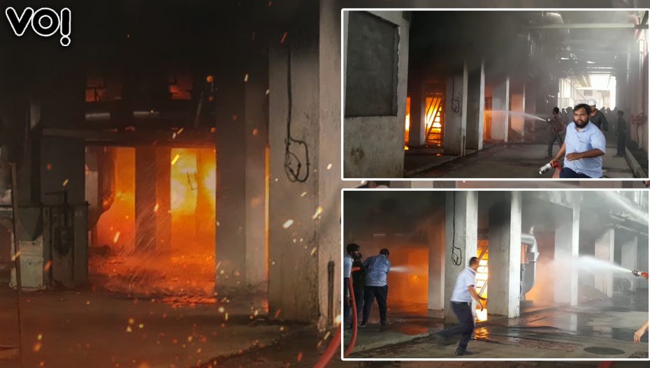 सूरत के हजीरा में एक कंपनी में लगी भीषण आग, कर्मचारियों को बचाया गया