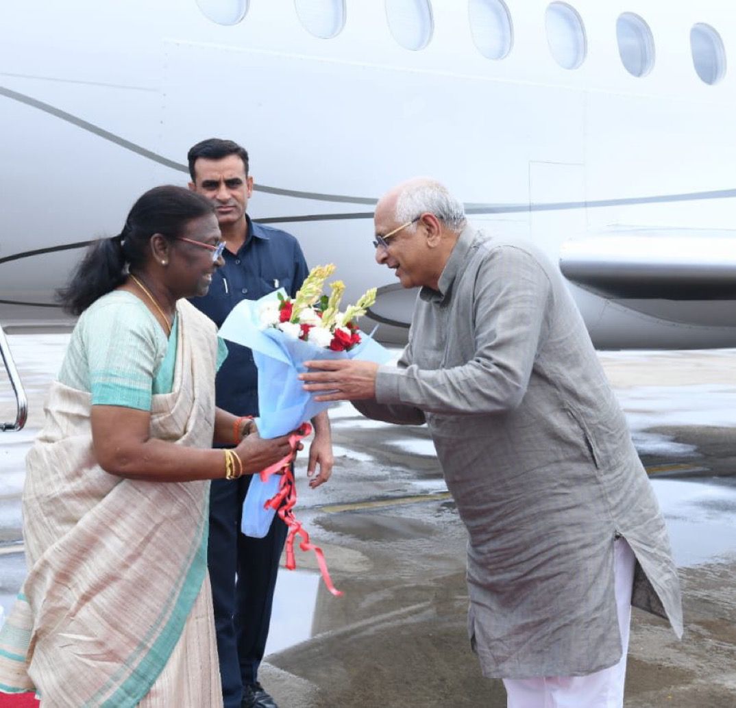 NDA Presidential Pick Droupadi Murmu Arrives In Gujarat To Seek Support
