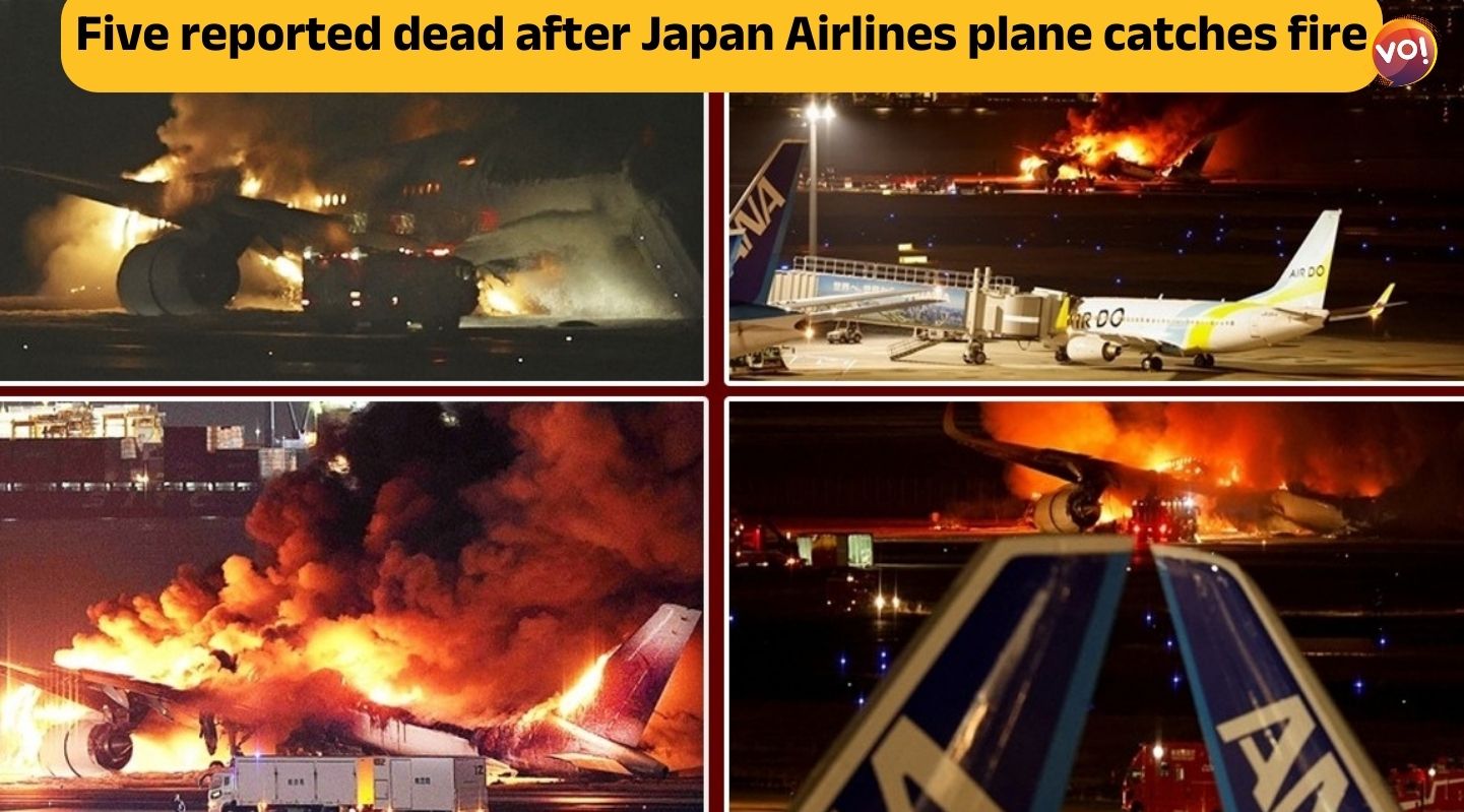 Five reported dead after Japan Airlines plane catches fire