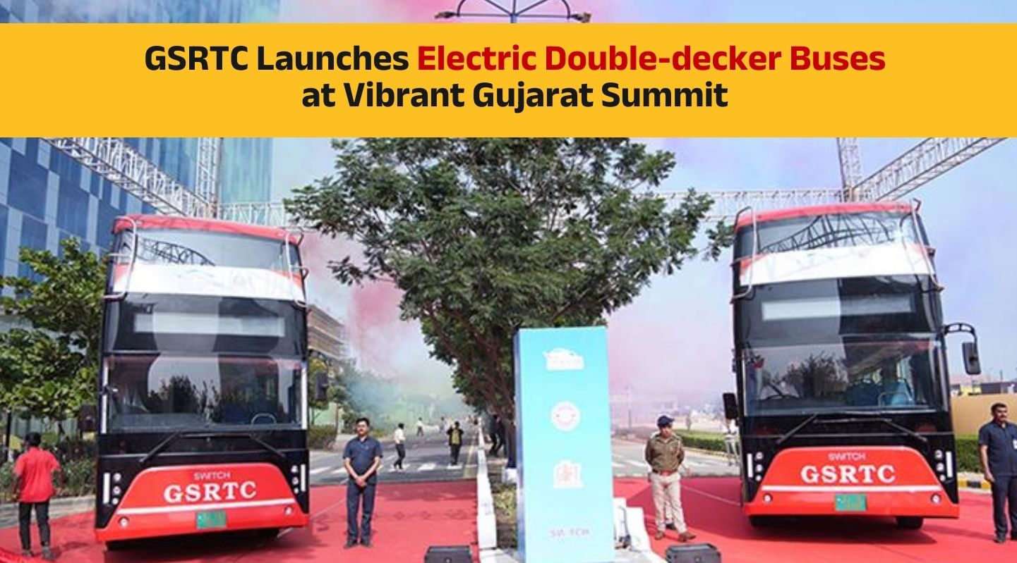 Gujarat has taken a big step towards green & smart mobility by launching a carbon-neutral electric double-decker bus, at the Vibrant Gujarat