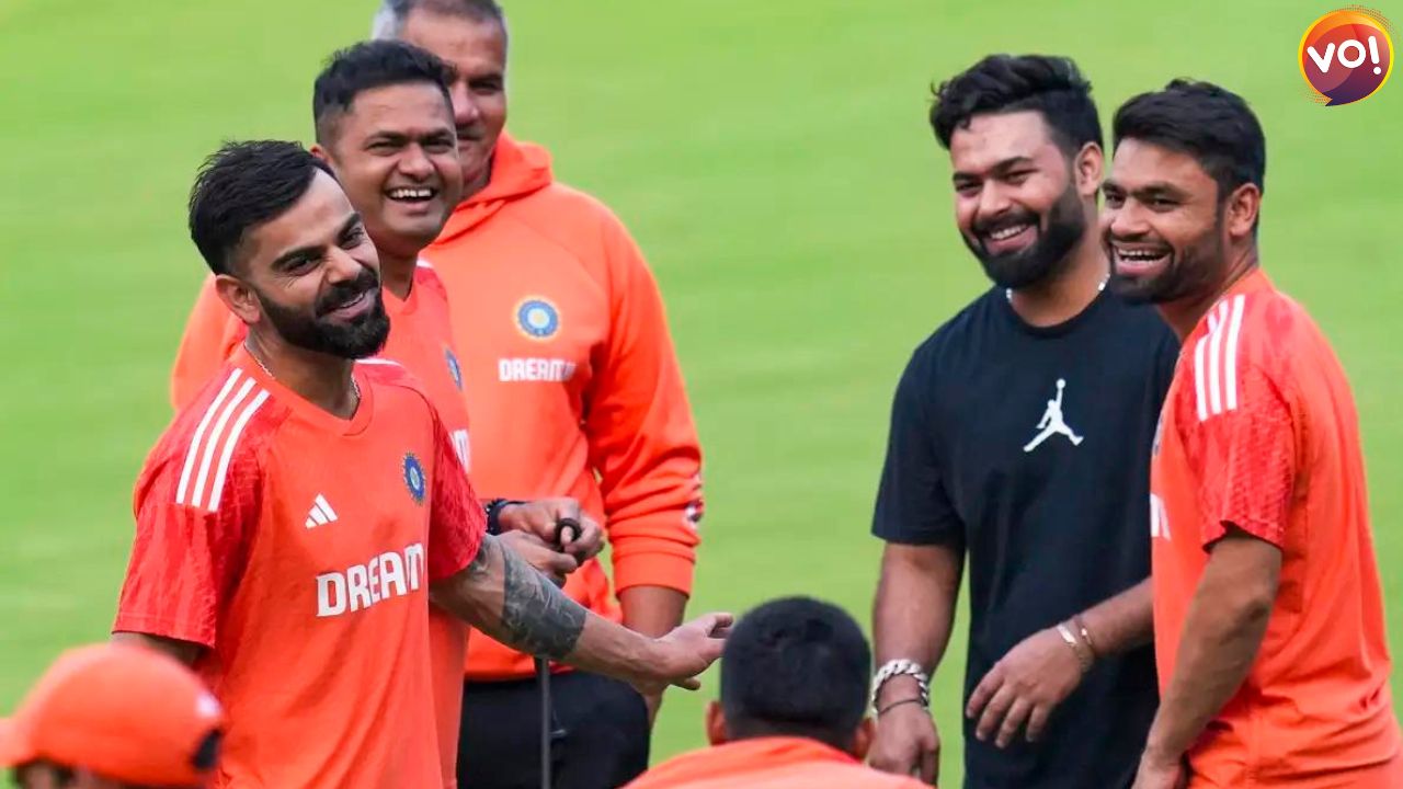 Pant Makes Cheerful Appearance at India Training Session