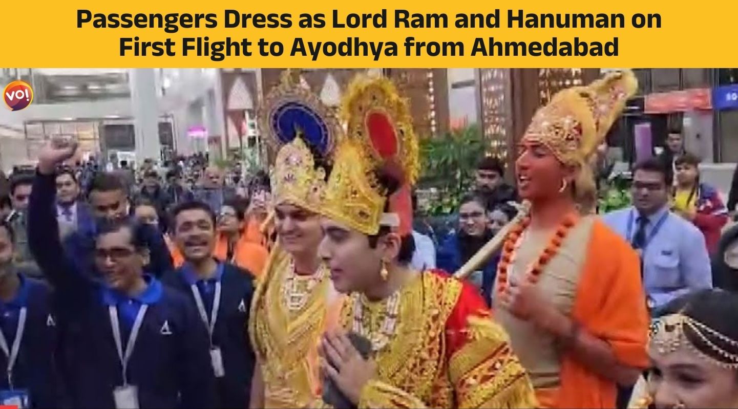 Passengers Dress as Lord Ram and Hanuman on First Flight to Ayodhya from Ahmedabad