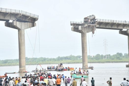 Dangling Tanker at Gambhira Bridge Gujarat