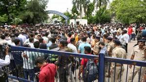 Protests outside school