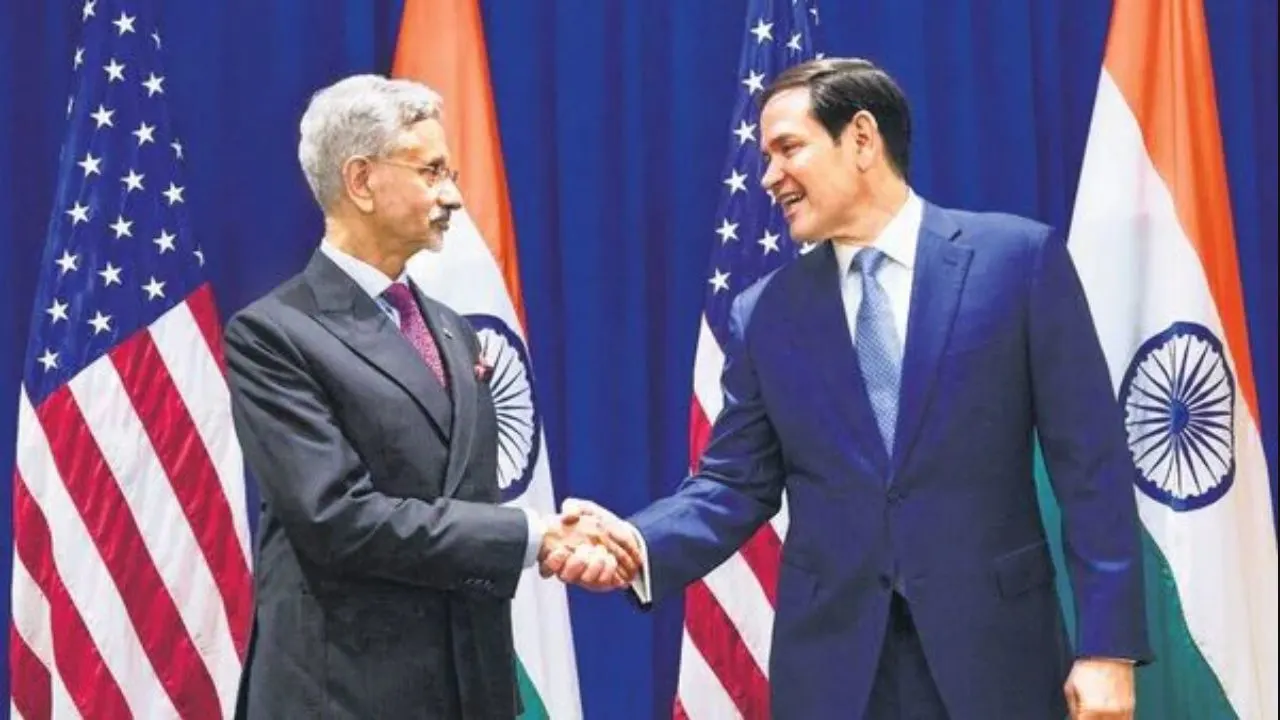 External affairs minister S Jaishankar with US secretary of state Marco Rubio at the sidelines of the 80th United Nations General Assembly on Monday. (AP)(HT_PRINT)