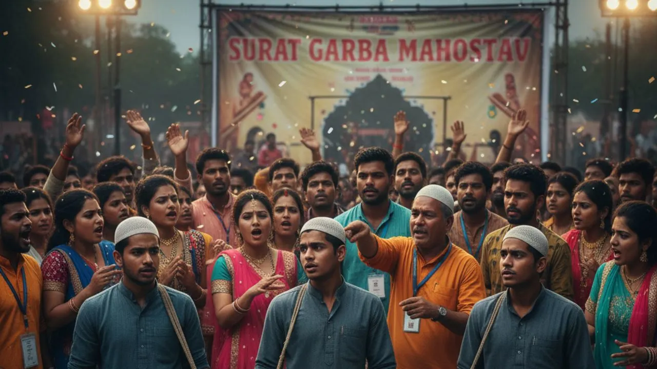 Gujarat- Surat Uproar over Muslim drummers at Garba, organizers apologize, promise 'no entry' from next year