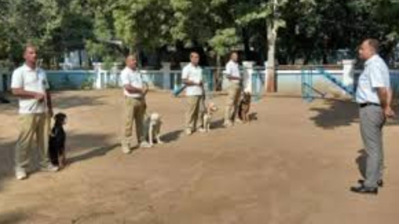 Police train dogs in Gujarat